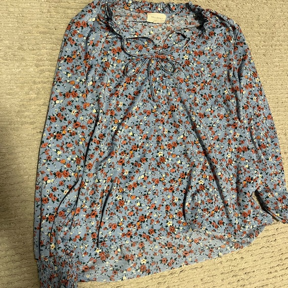 Baby Blue Floral Melloday Blouse - Picture 4 of 5